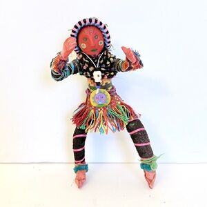 Handmade Mexican Folk Art Textile Doll Zapotec / Catrina Style